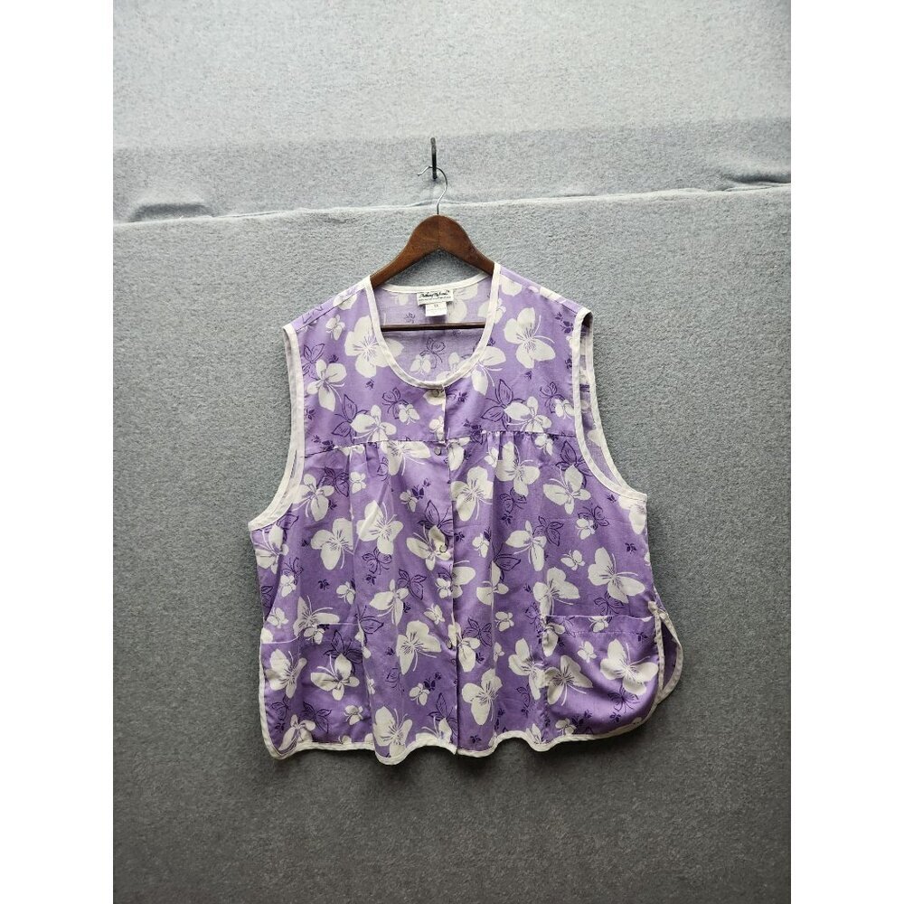 Anthony Richards Womens Plus Size 3X Sleeveless Blouse With Floral Print In Lave
